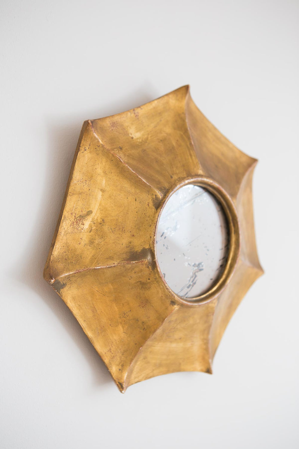 Antiguo espejo madera heptagonal (VENDIDO)