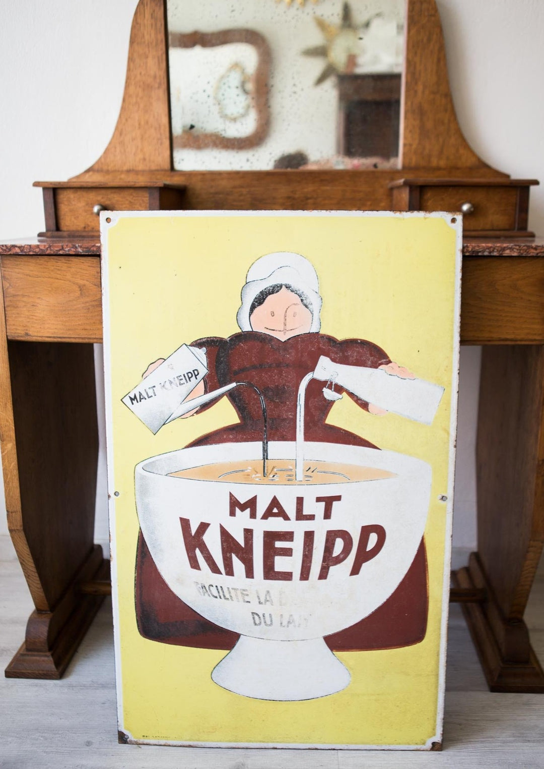 Placa esmaltada Malt Kneipp Francia años 20 (VENDIDA)