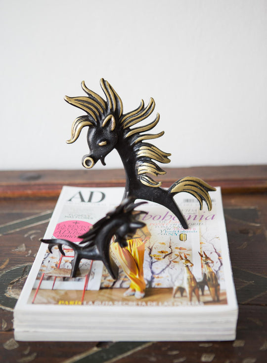 figuras esculturas caballos Walter Bosse años 50 vintage brass horses