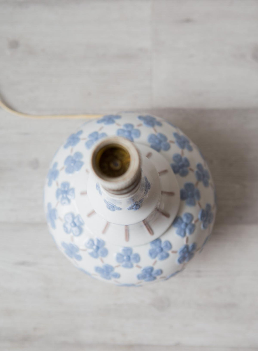 lámpara mesa porcelana lladró flores vintage table lamp