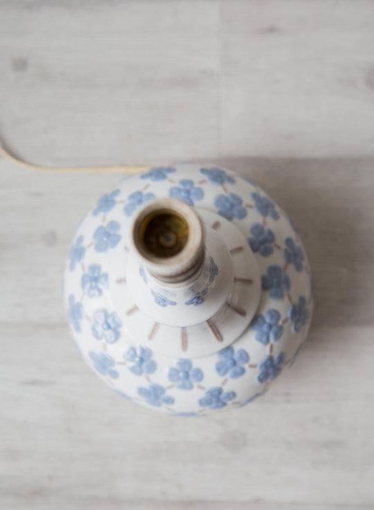 lámpara mesa porcelana lladró flores vintage table lamp