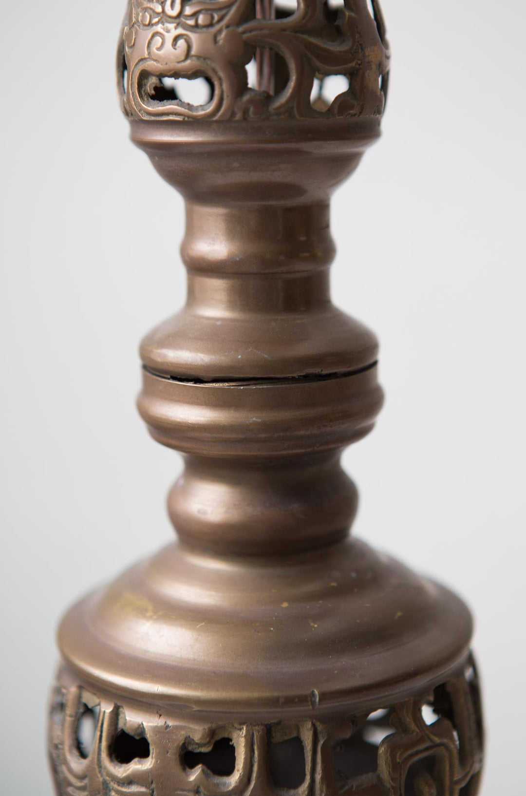 Gran lámpara de mesa latón estilo oriental (80 cm)