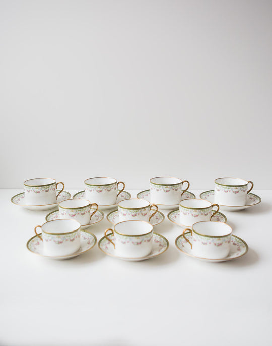 Juego 10 tazas porcelana Limoges vintage (VENDIDO)
