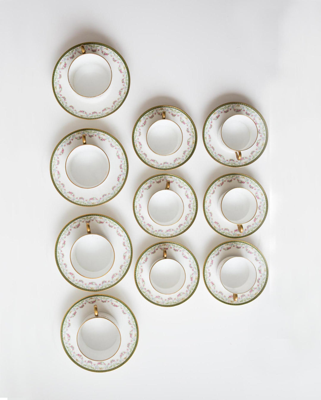 Juego 10 tazas porcelana Limoges vintage (VENDIDO)