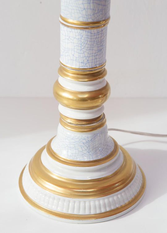 Lámpara de mesa porcelana Manises Hispania años 60 (45 cm)