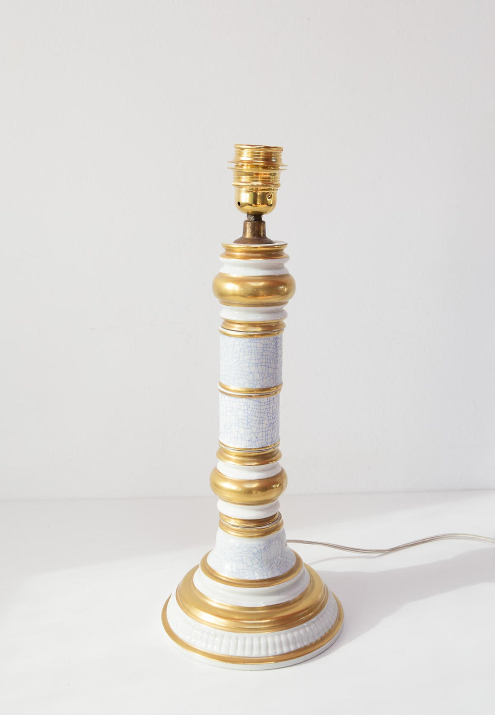 Lámpara de mesa porcelana Manises Hispania años 60 (45 cm)