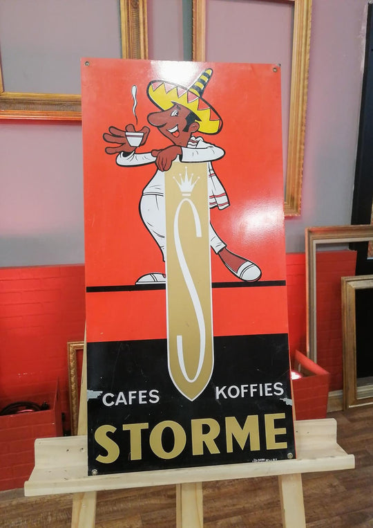 Placa serigrafiada Cafés Storme años 60 (VENDIDA)