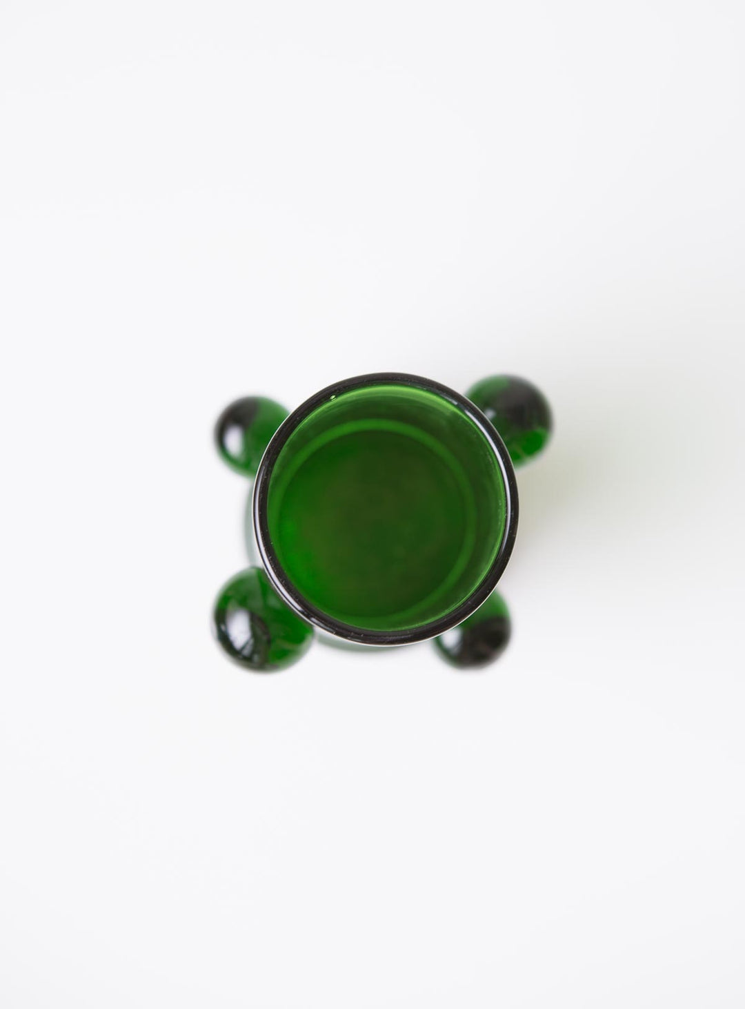 Jarrón vintage vidrio craquelado verde esmeralda (VENDIDO)