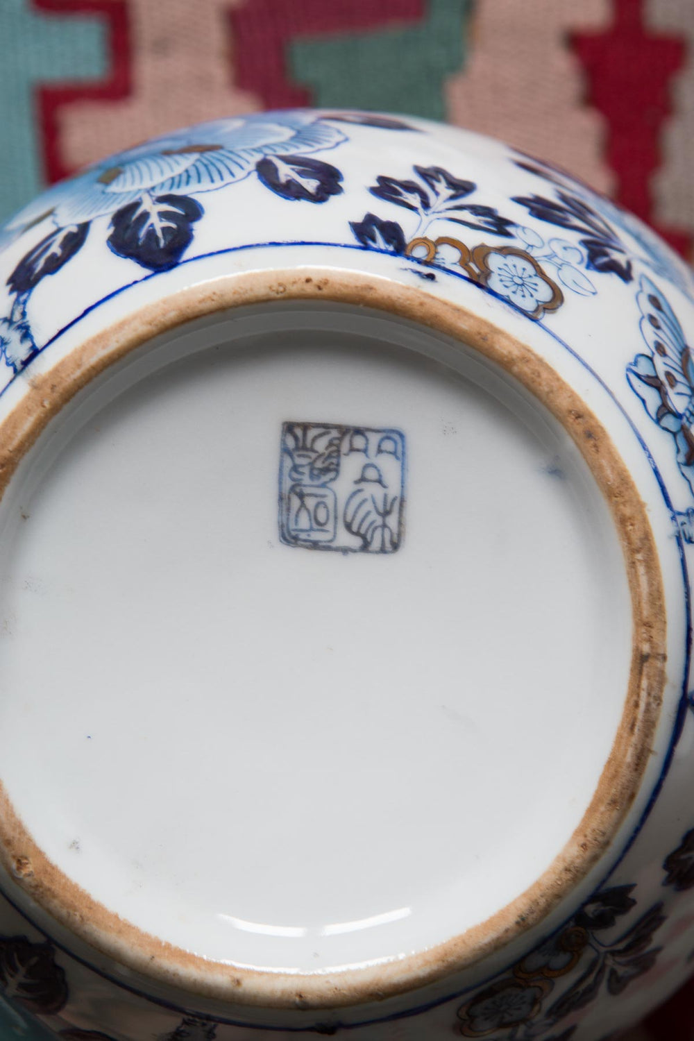 Tibor porcelana china azul y blanco (VENDIDO)