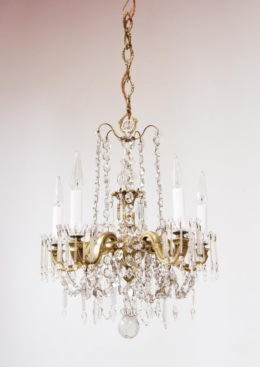 lampara de araña bronce y lagrimas cristal francia baccarat saint louis chandelier