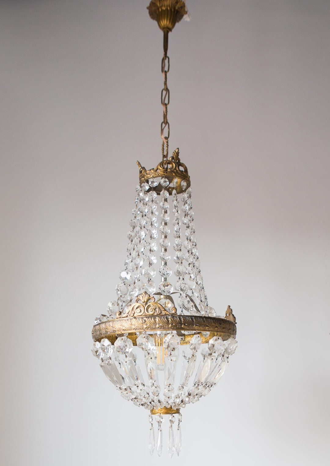 Antigua lámpara francesa estilo globo jaula s. XX (VENDIDO)