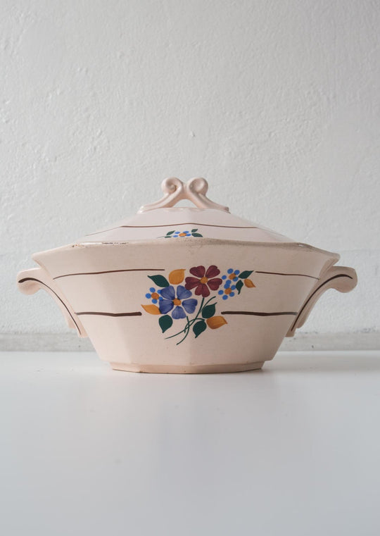 Sopera antigua cerámica rosa Sarreguemines (VENDIDA)