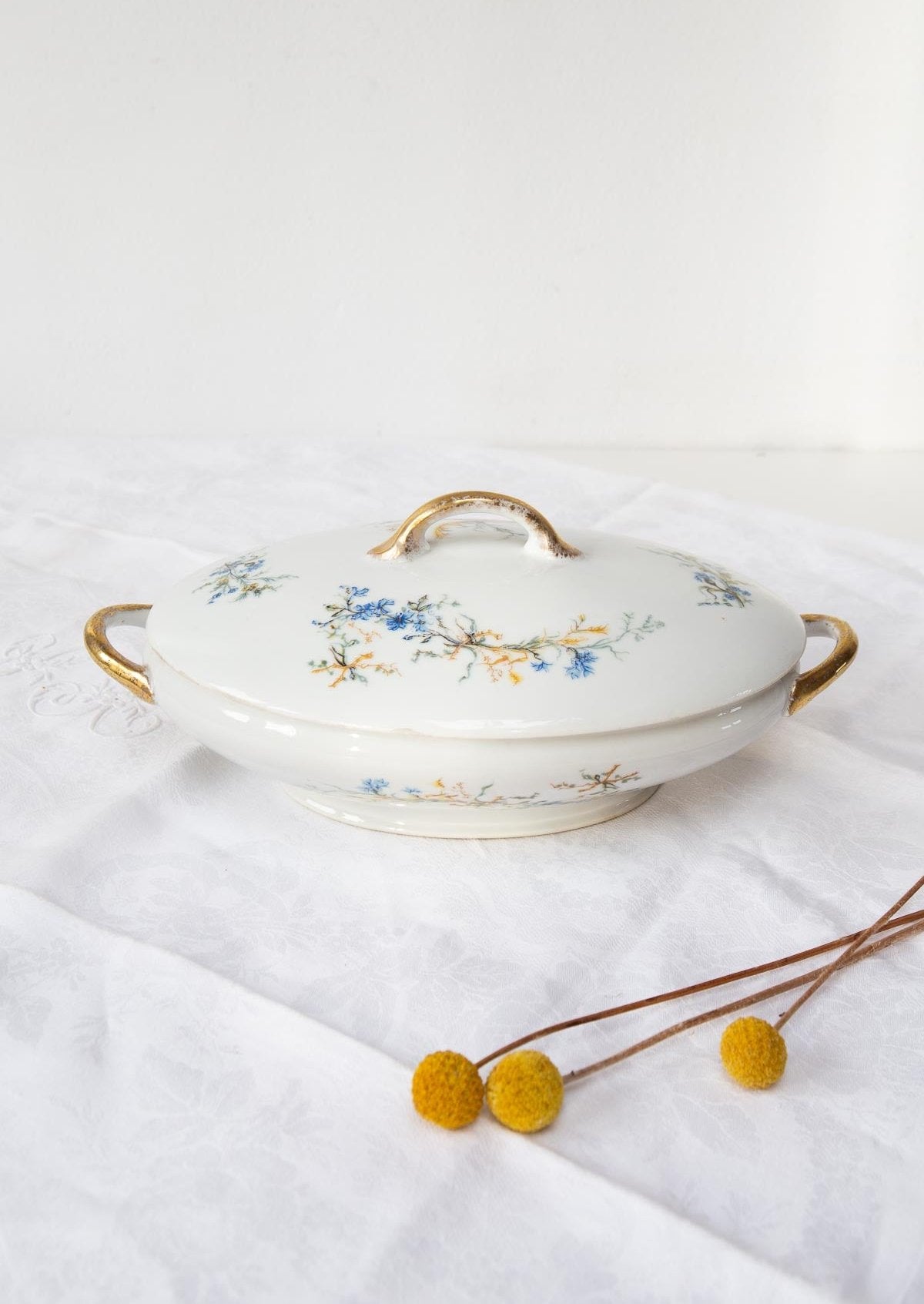 antigua sopera porcelana adolphe hache vierzon  antique french tureen 