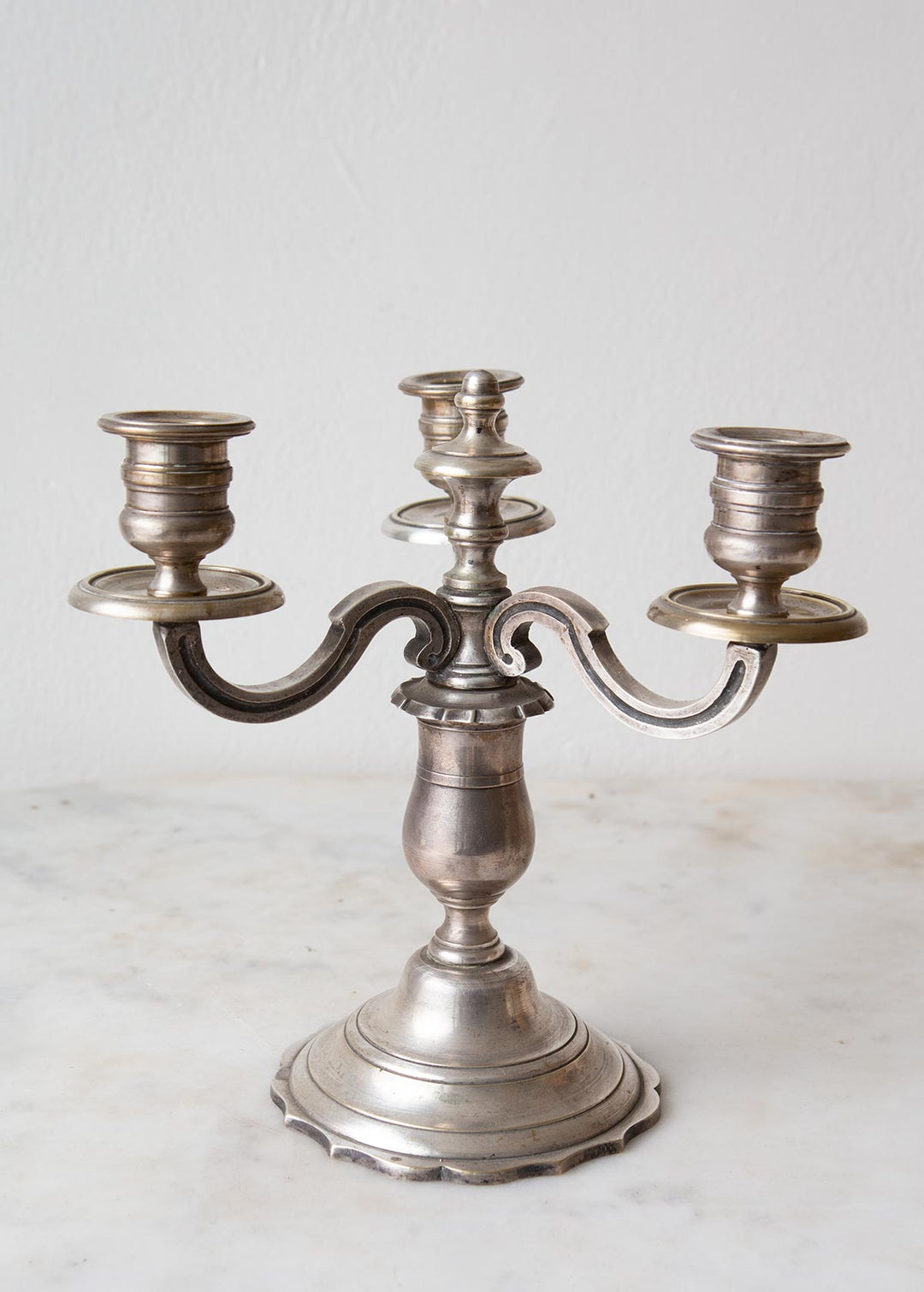 ntiguo candelabro francés bronce plateado antique french candelabre candleholder