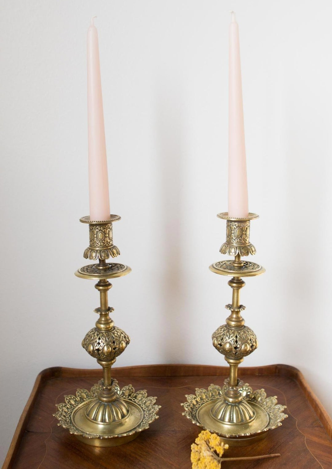 Pareja antiguos candeleros bronce franceses (VENDIDOS)