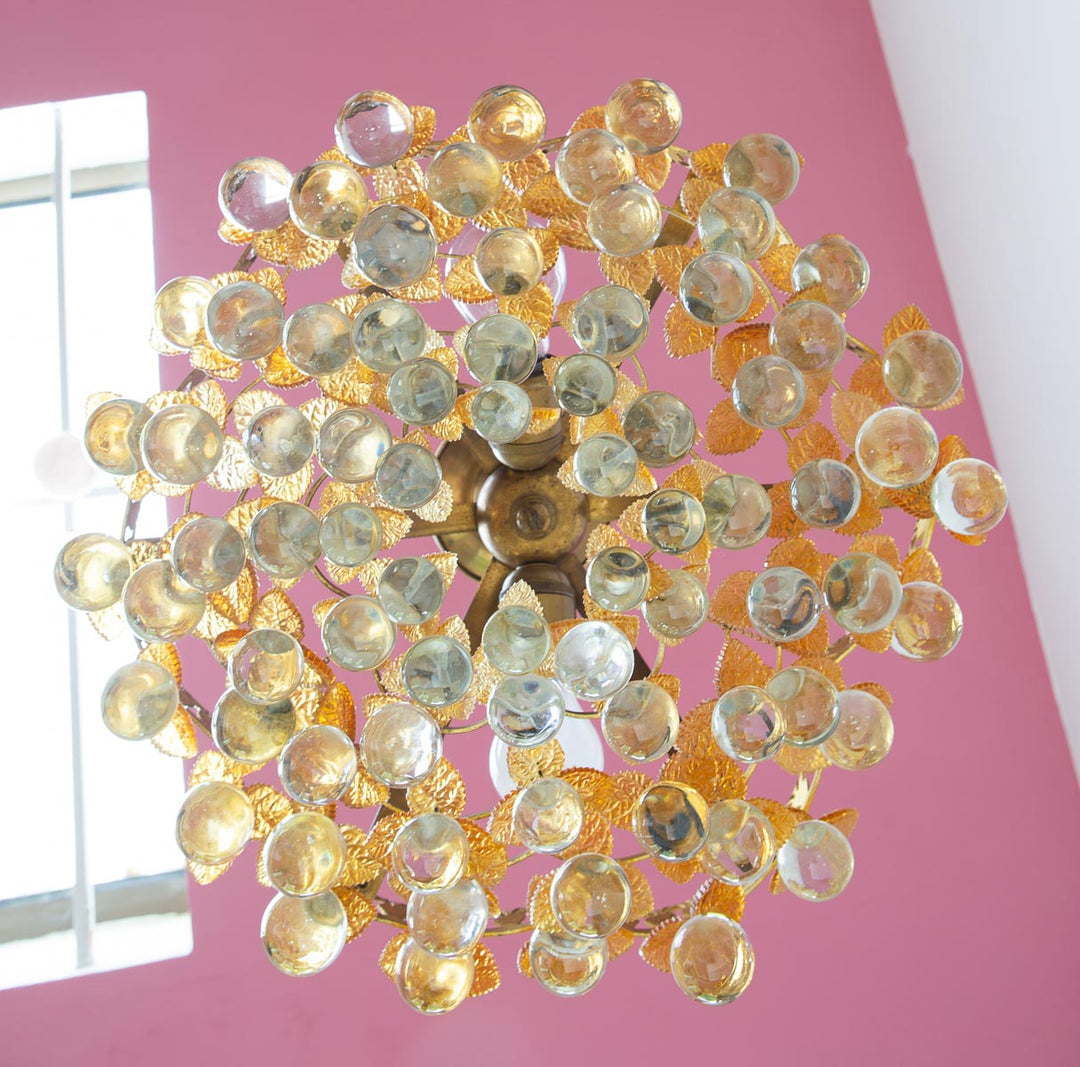 Lámparas de techo bolas y hojas cristal (VENDIDAS)