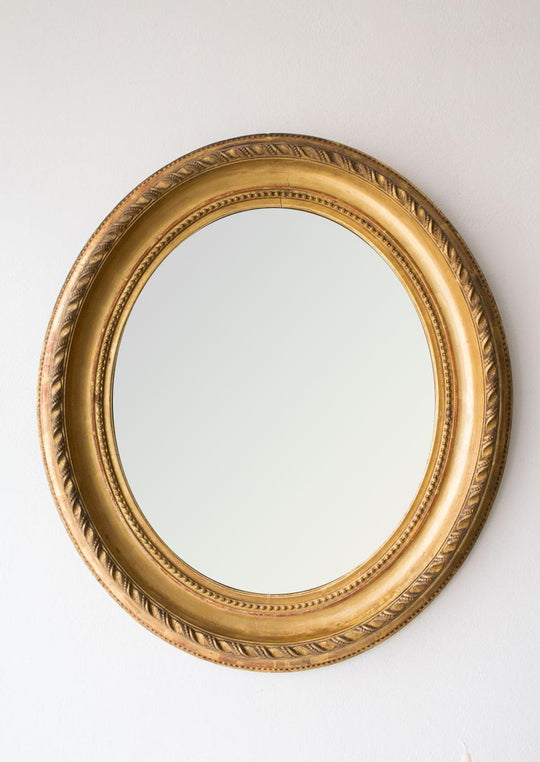 Antiguo espejo ovalado francés s. XIX (VENDIDO)
