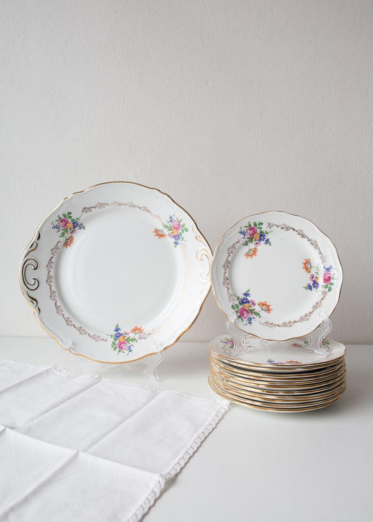 juego postre loza francesa antiguo
