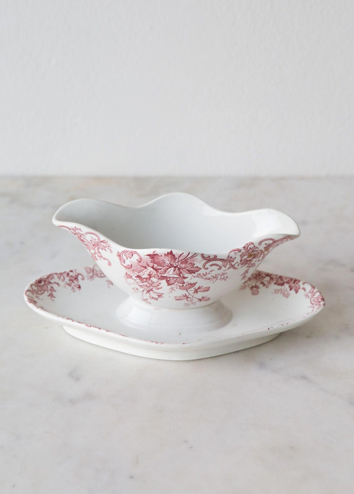 Salsera antigua francesa Saint Amand c. 1900 sauce bowl