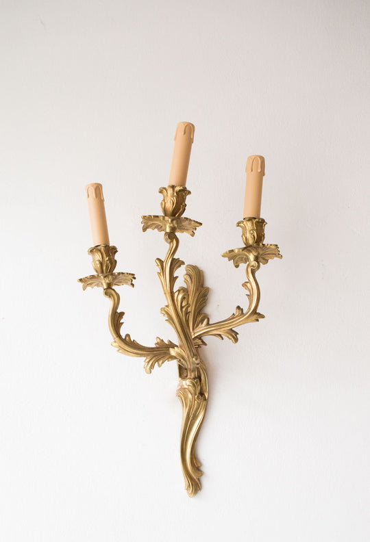 Gran pareja apliques bronce Francia rocaille (VENDIDO)