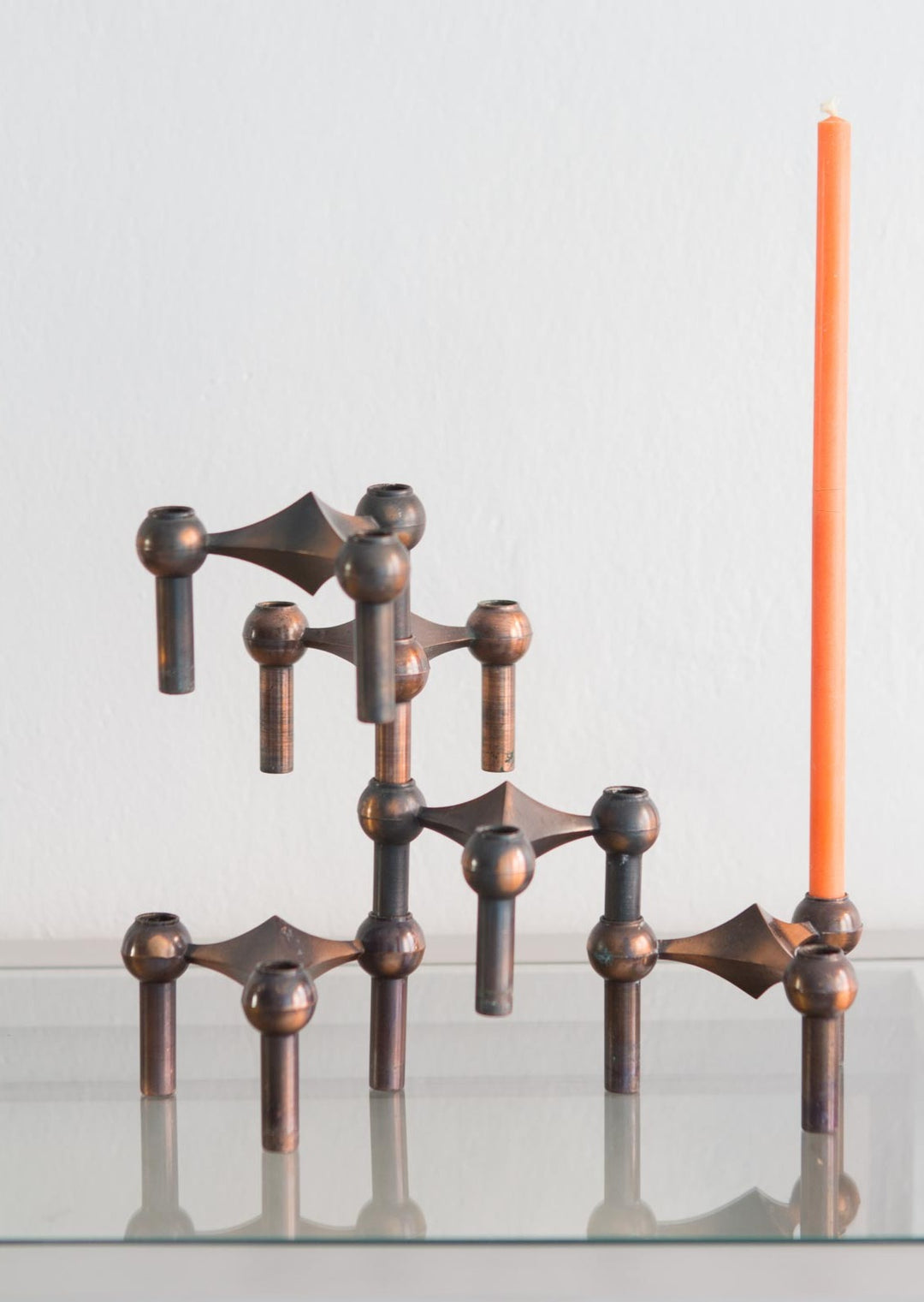 Candelabros alemanes apilables metal cromado años 60/70 vintage candleholder cobre copper
