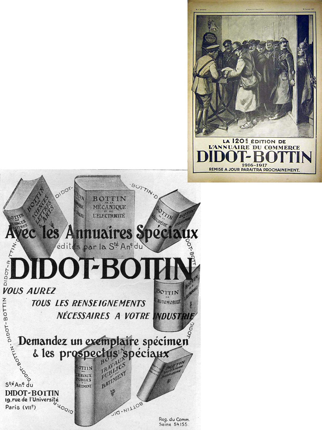 Antigua placa esmaltada Didot Bottin principios s. XX (87*14,5 cm)