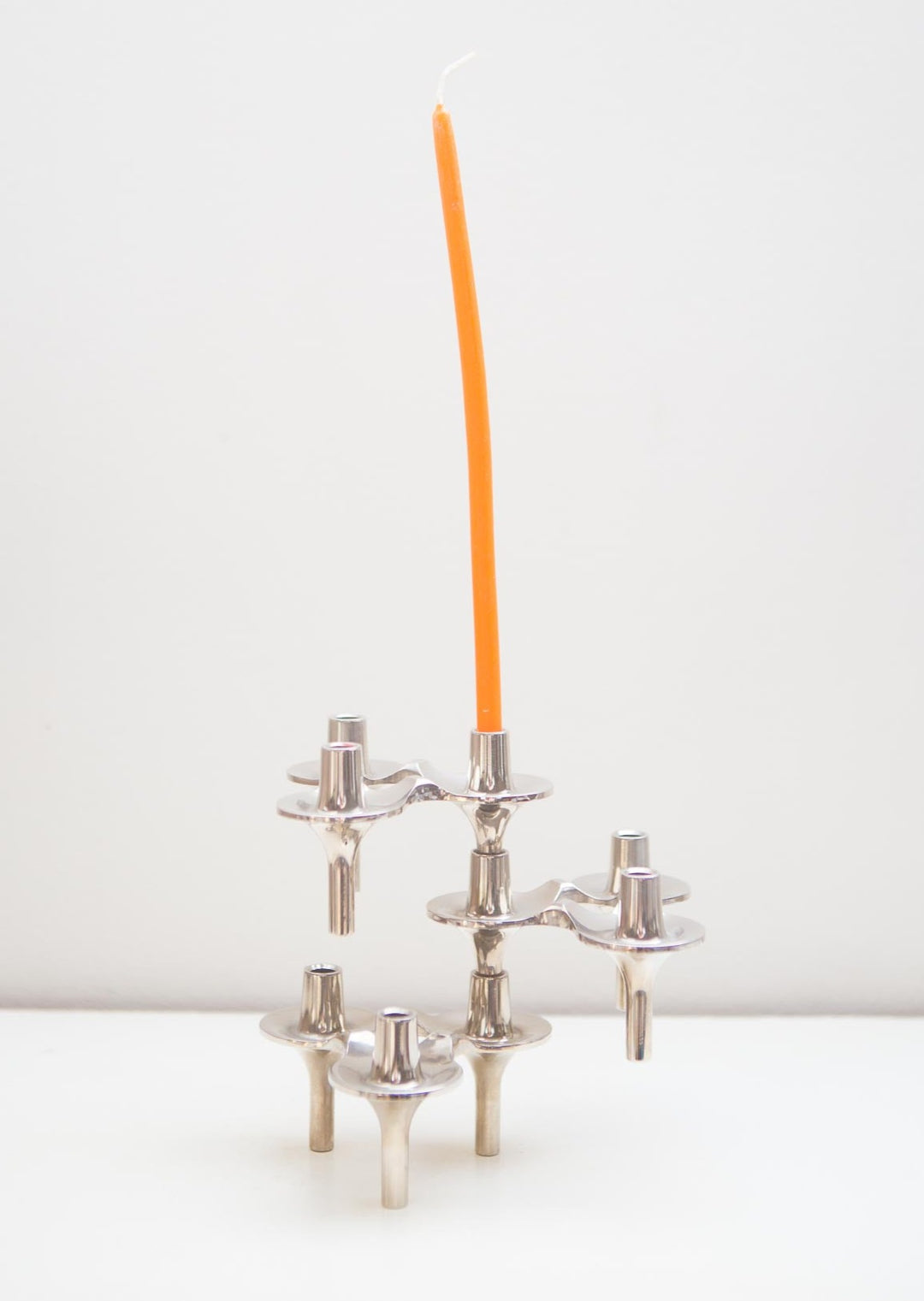 Candelabros alemanes apilables metal cromado años 60/70 vintage candleholder