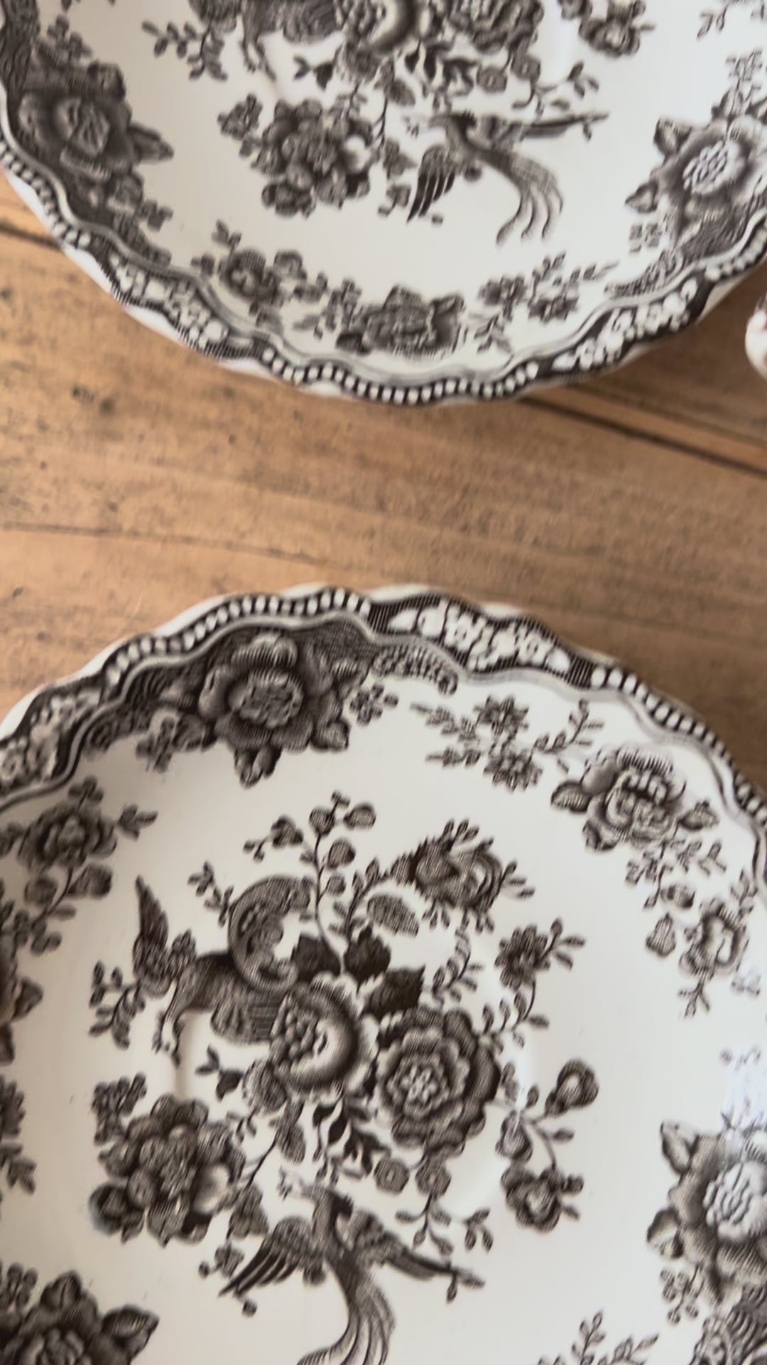 Juego 6 tazas té inglesas Crown Ducal Staffordshire mod. Bristol Asiatic Pheasants  c. 1940s