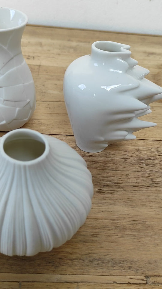 Juego de 5 pequeños jarrones porcelana blanca Rosenthal Studioline Mini Vases