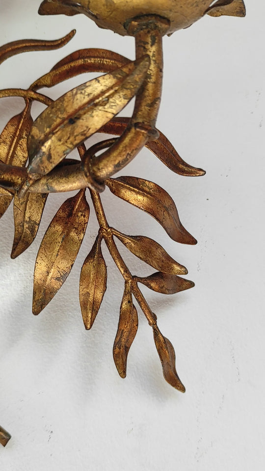 Aplique italiano Banci metal dorado hojas c. 1960/70 (50*40 cm)