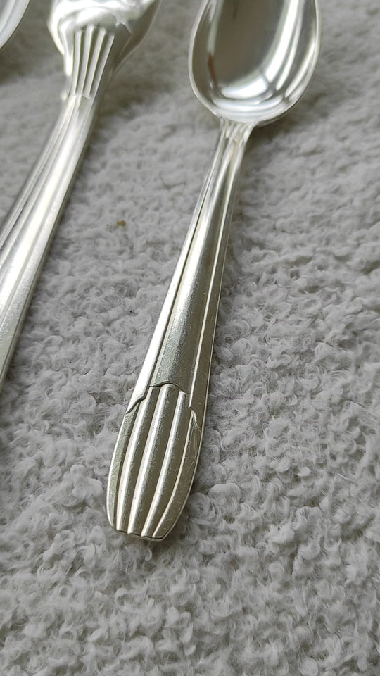 cuberteria francesa antigua art deco metal argente