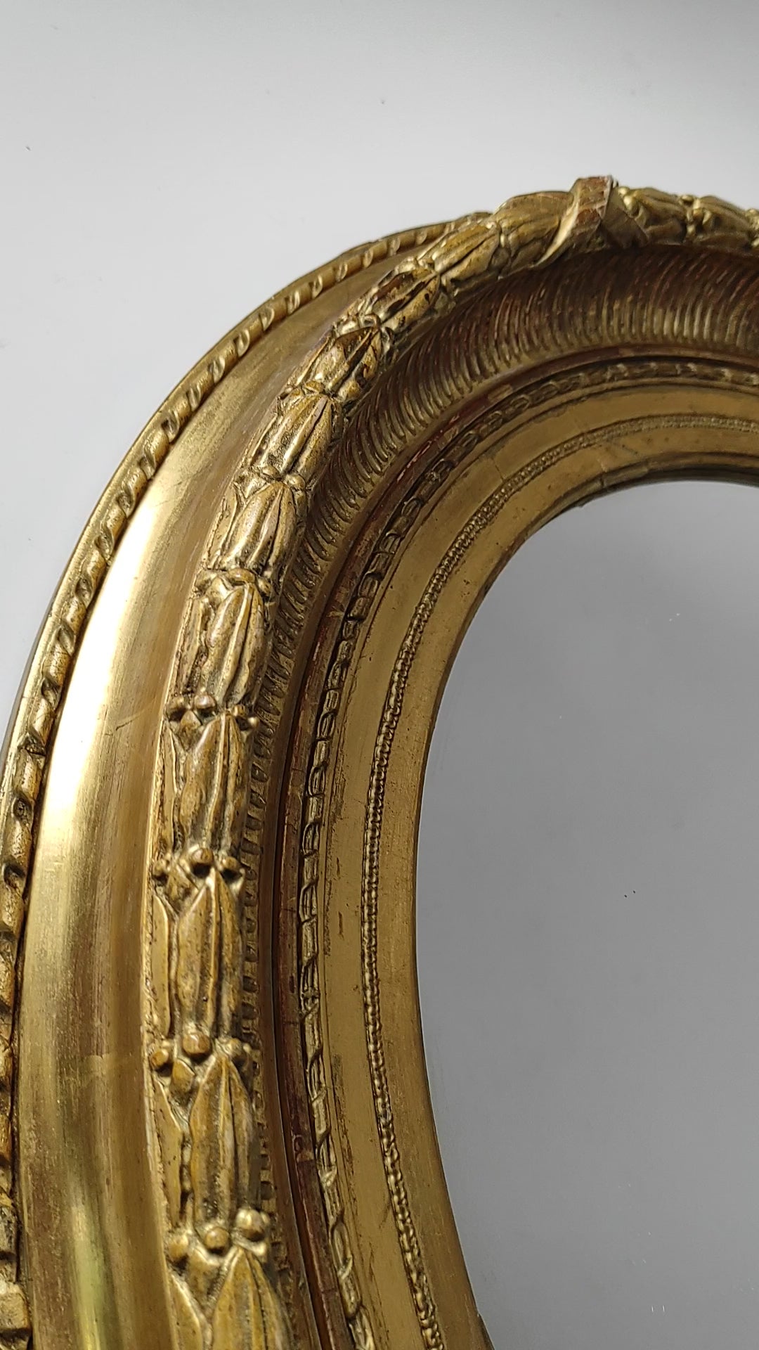 antiguo espejo frances dorado ovalado s xix