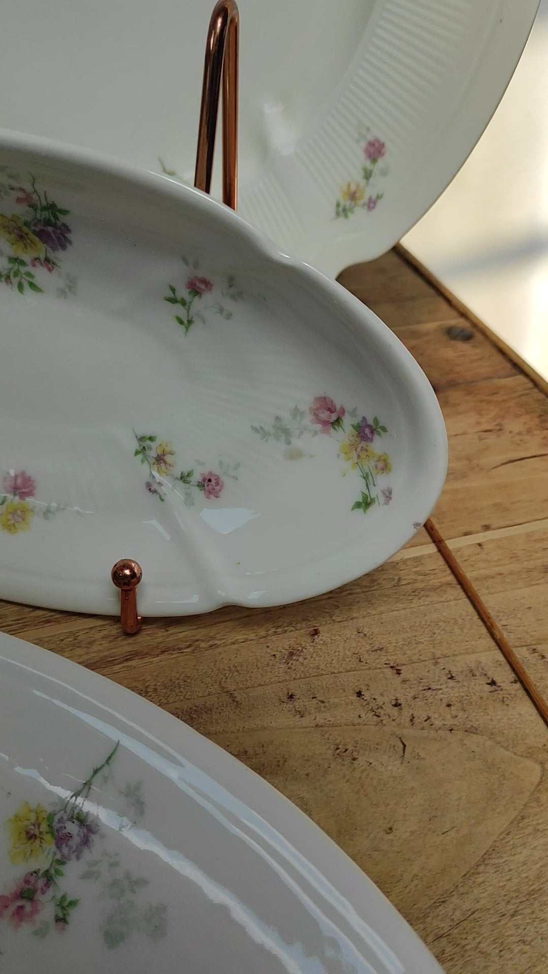 Antigua vajilla francesa porcelana Limoges florecillas (39 PIEZAS)