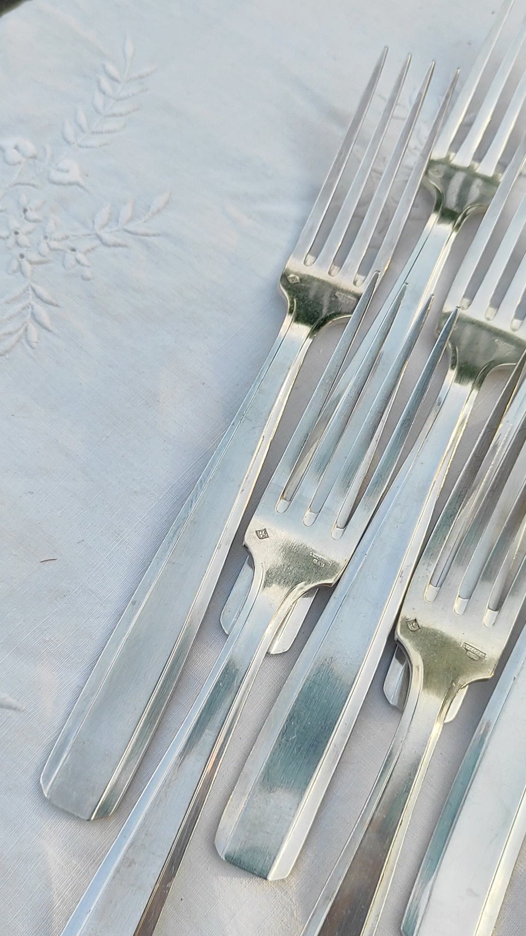Cubertería MESA francesa PARA 12 metal baño plata art decó 1930/40s (24 PIEZAS)