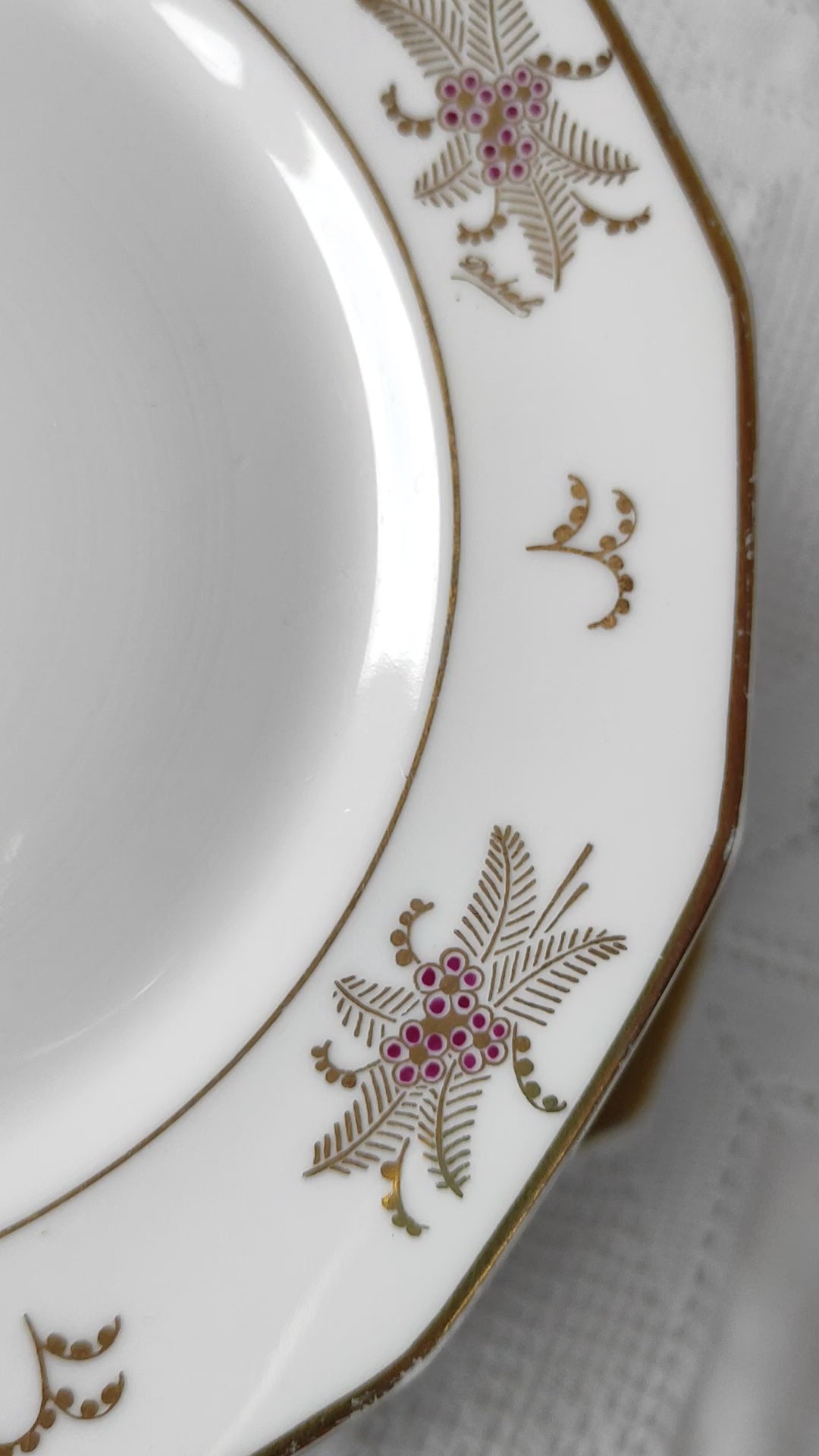 Servicio de postre de porcelana Limoges "Unique" c. 1930s (8 SERVICIOS)