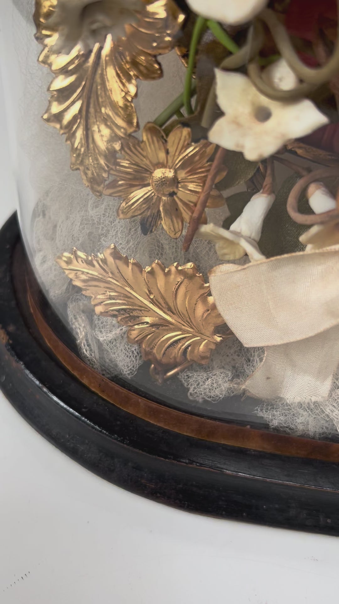 Antiguo fanal o "globe mariée" francés Napoleón III s. XIX (42 cm)