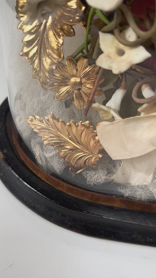 Antiguo fanal o "globe mariée" francés Napoleón III s. XIX (42 cm)