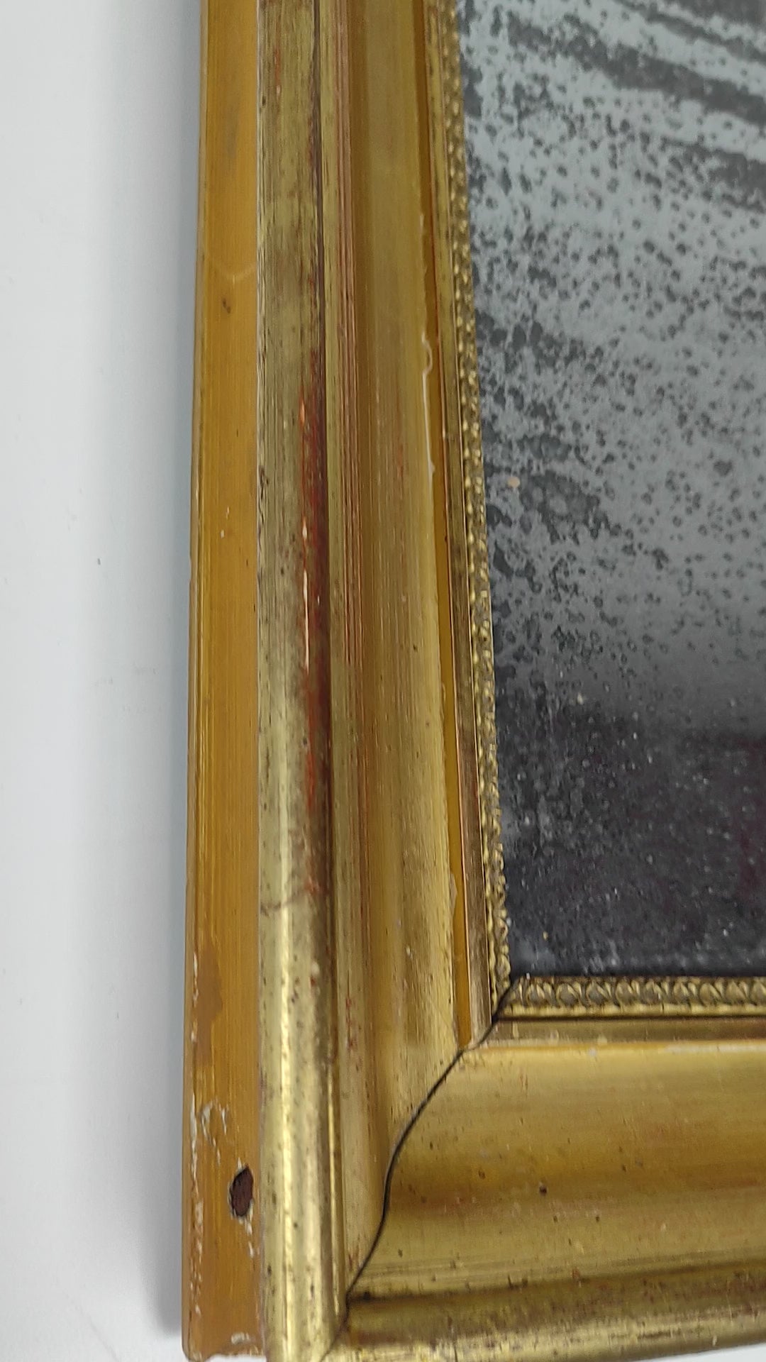Antiguo espejo rectangular dorado cristal al mercurio Louis Philippe c. 1830/40 (55*40 cm)