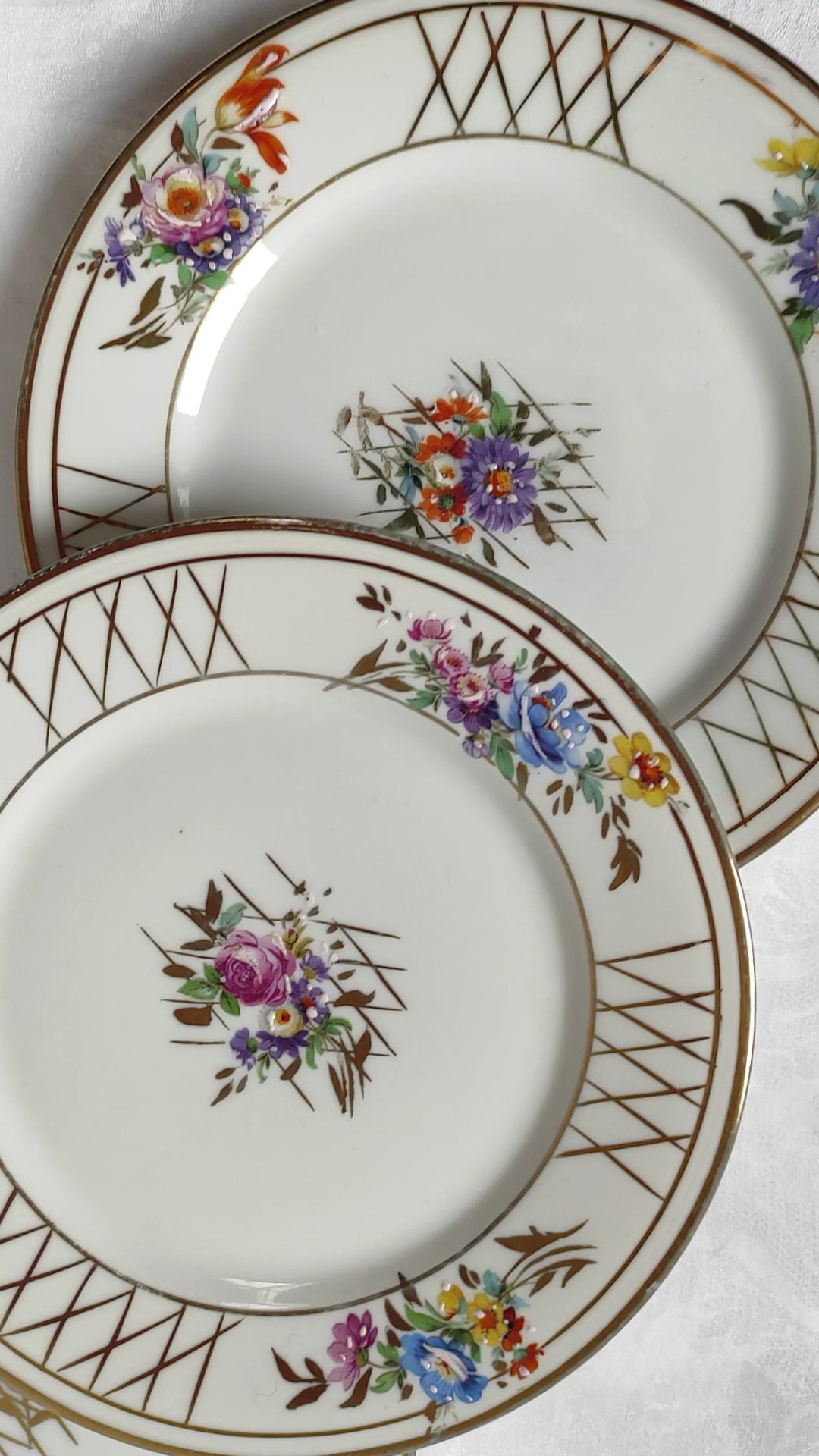 Servicio de postre PARA 10 porcelana Limoges pintada a mano