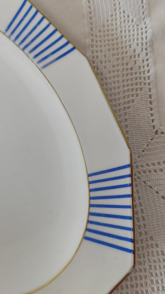 Antigua sopera con bandeja francesa Lanternier Limoges c. 1920