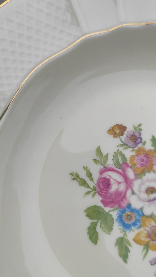 Parte de vajilla porcelana Limoges Bernardaud flores (11 PIEZAS)
