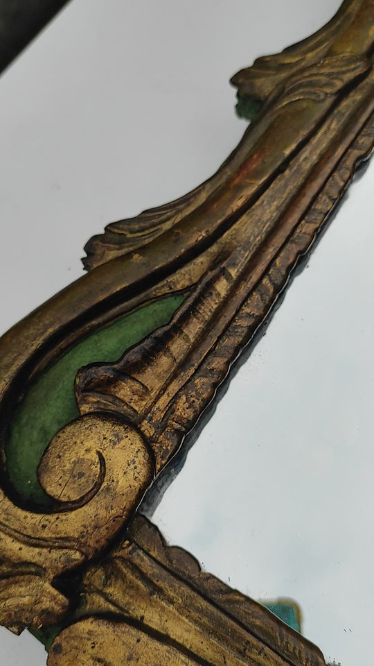 Espejo dorado francés antiguo estilo Luis XV, s. XIX (69 cm)
