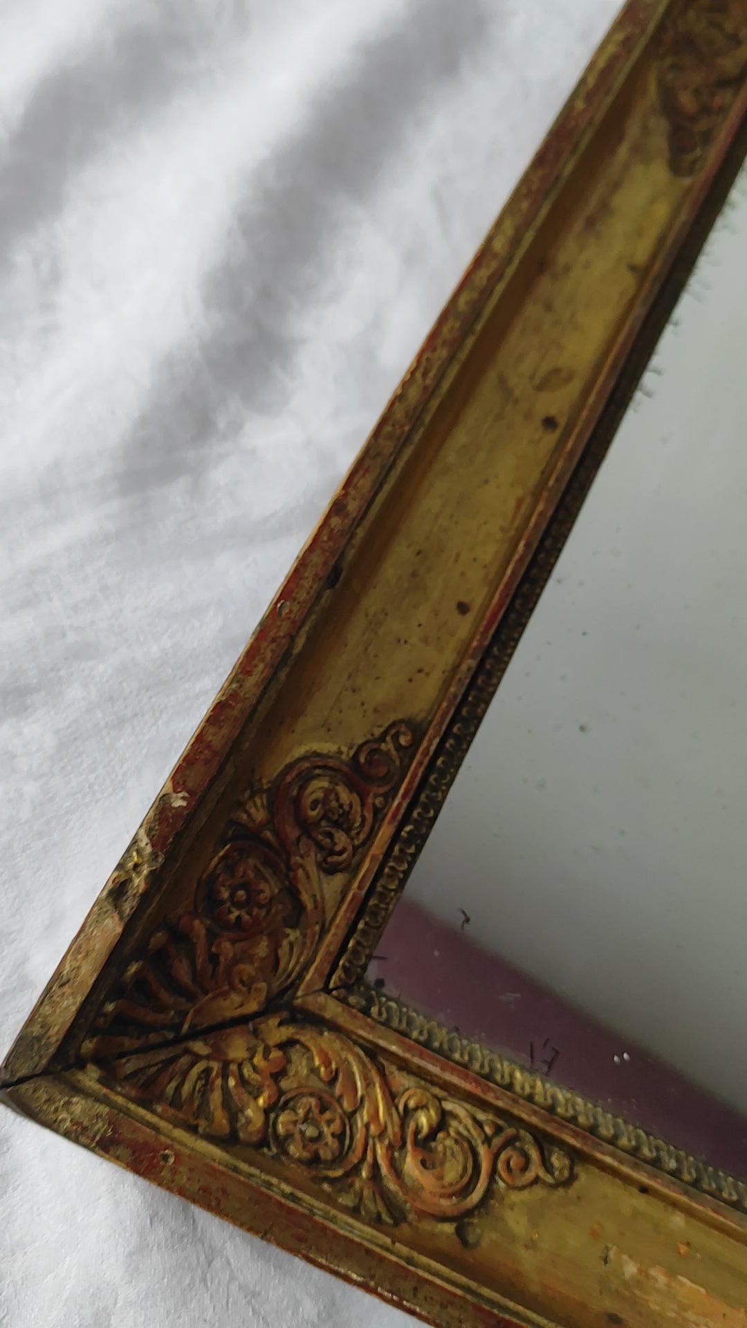 ESPEJO ANTIGUO FRANCES RESTAURACION MADERA DORADA S. XIX