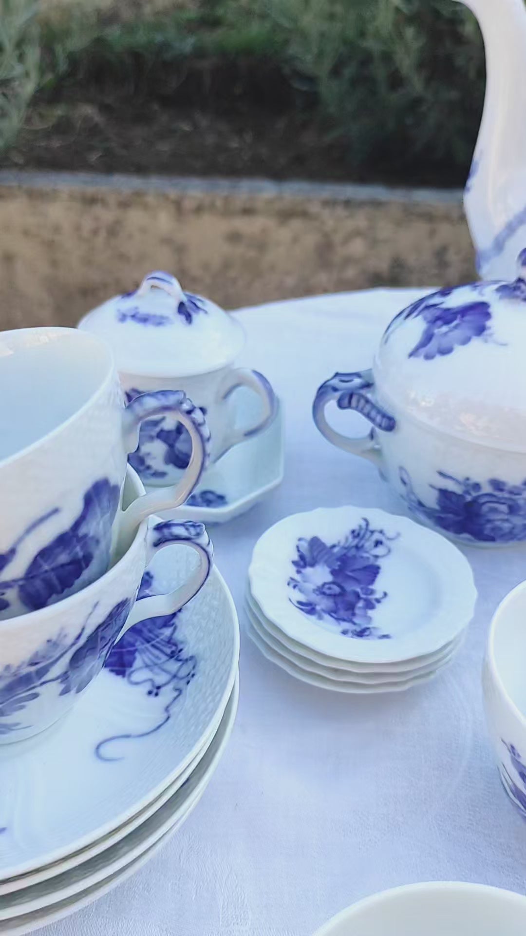 Juego de café Royal Copenhagen "Flor azul" "Blå Blomst" (11 SERVICIOS)