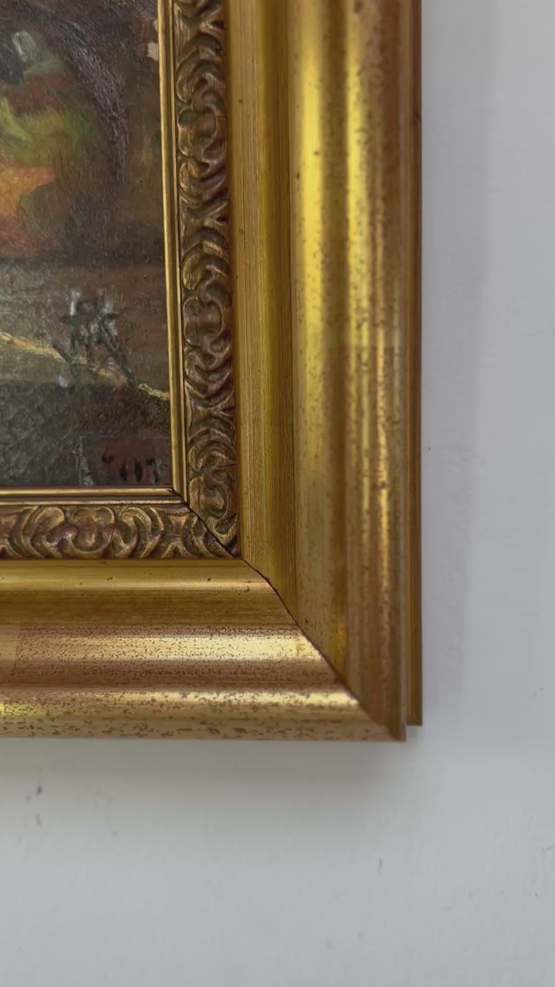 Antigua lámpara de mesa Montagnon pintada mano estilo Renacimiento con putti (1875-1899)