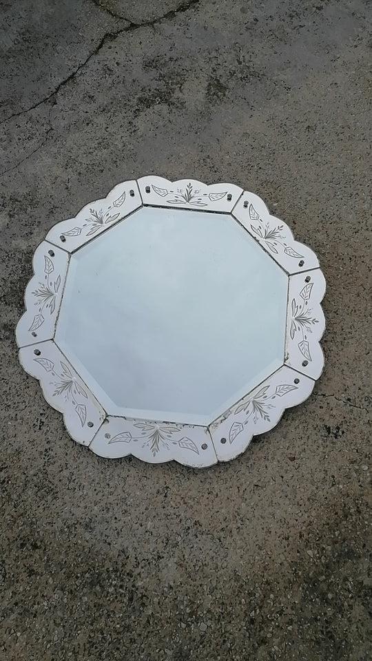 espejo veneciano octogonal vintage venitian mirror
