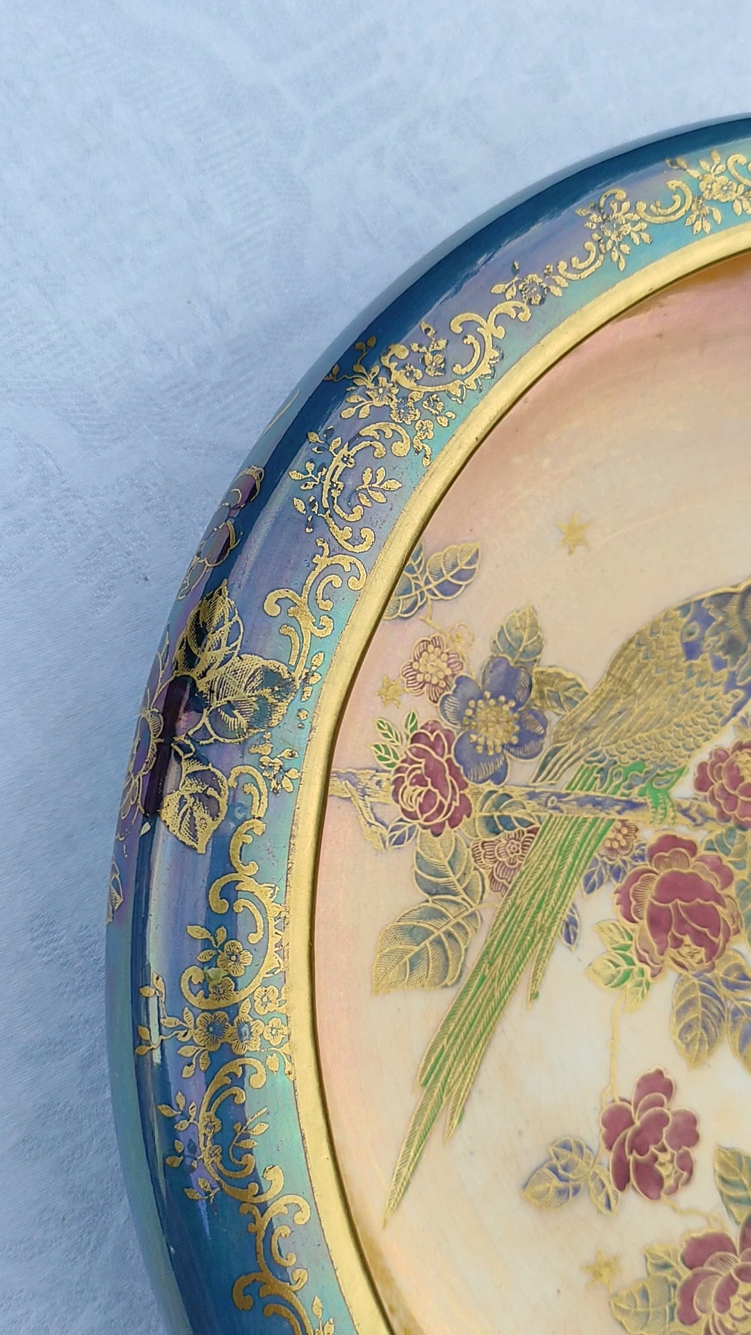 Gran cuenco cerámica iridiscente Crown Devon Fieldings Lustrine "Mavis"  c. 1918 (30 cm)