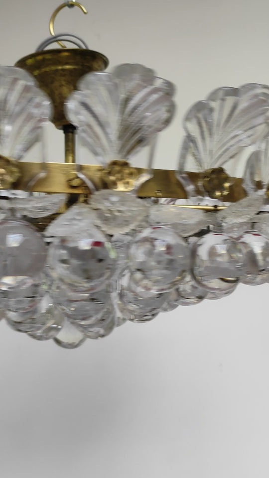 Plafón techo bolas y hojas cristal c. 1960 (66 bolas y 219 hojas)