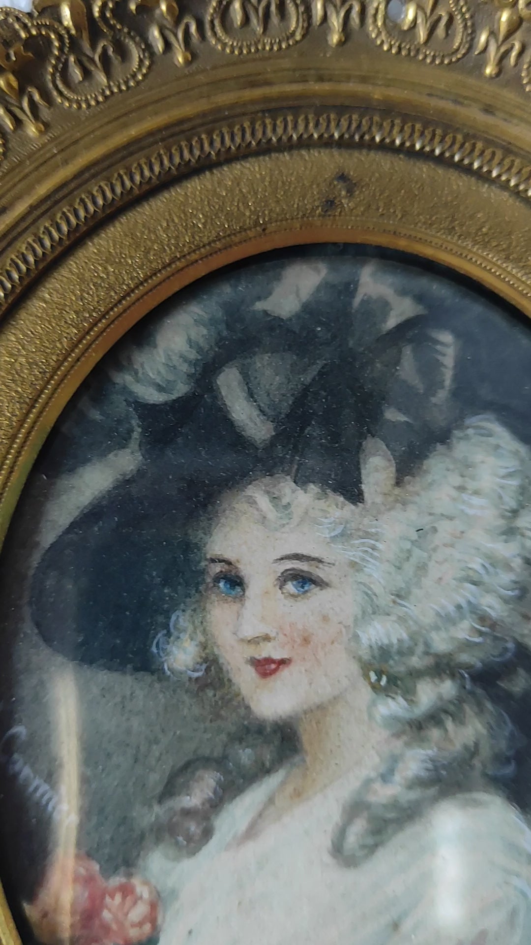 miniatura retrato femenino antiguo georgina duquesa devonshire