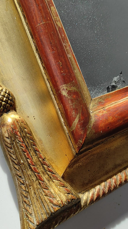 antiguo espejo louis xvi dorado al mercurio